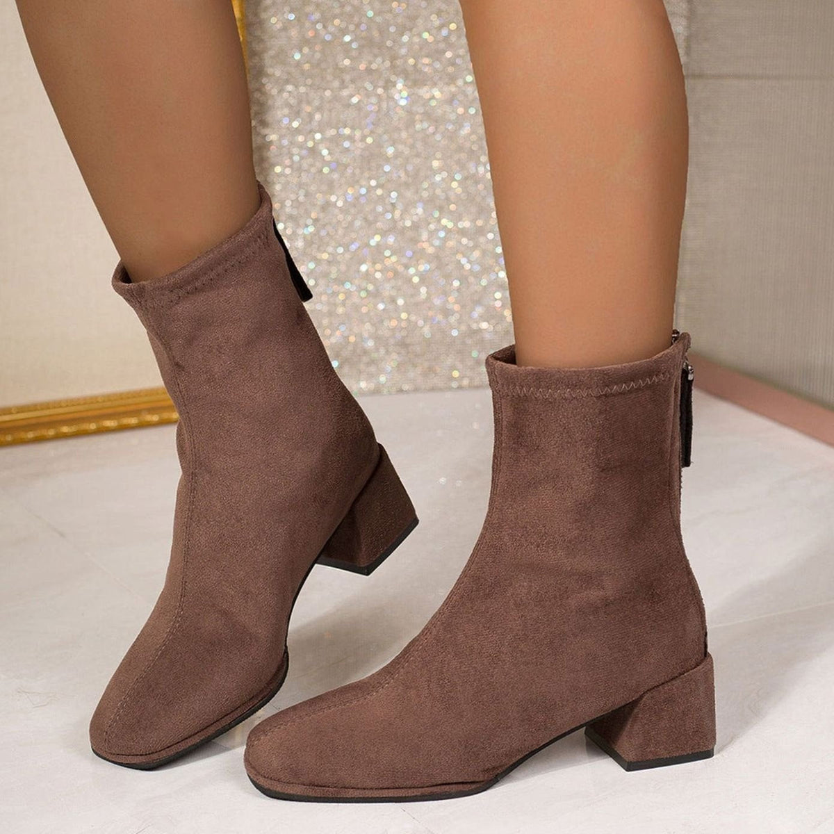 Zara | Sleek Square Toe Ankle Boots