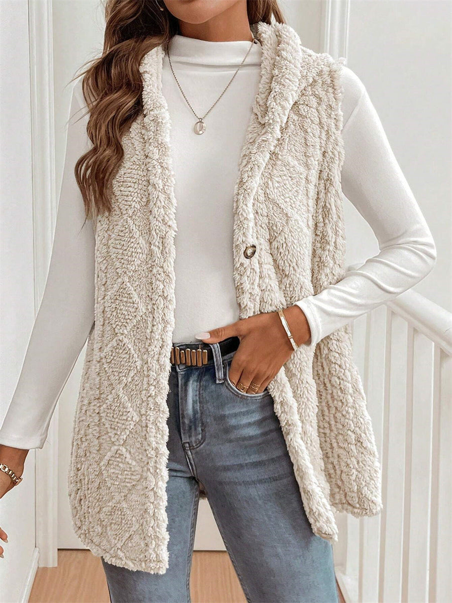 Tamsin | Faux Fur Borg Button-Front Gilet for Winter
