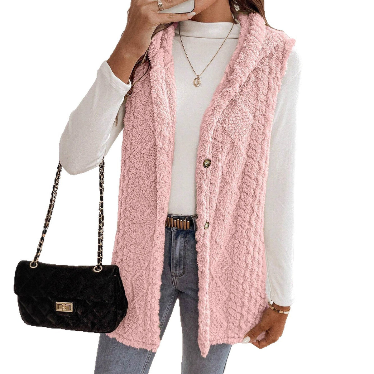 Tamsin | Faux Fur Borg Button-Front Gilet for Winter