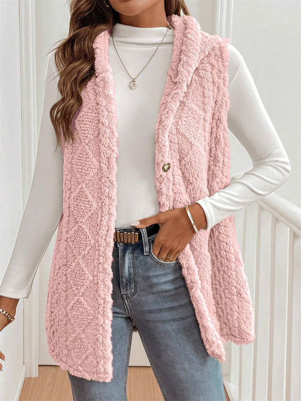 Tamsin | Faux Fur Borg Button-Front Gilet for Winter
