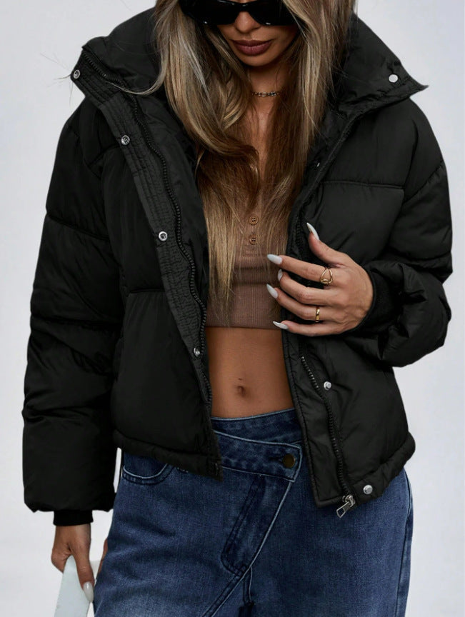 Ingeborg | Short Stand Collar Zip-Up Puffer Winter Jacket for Cold-Weather