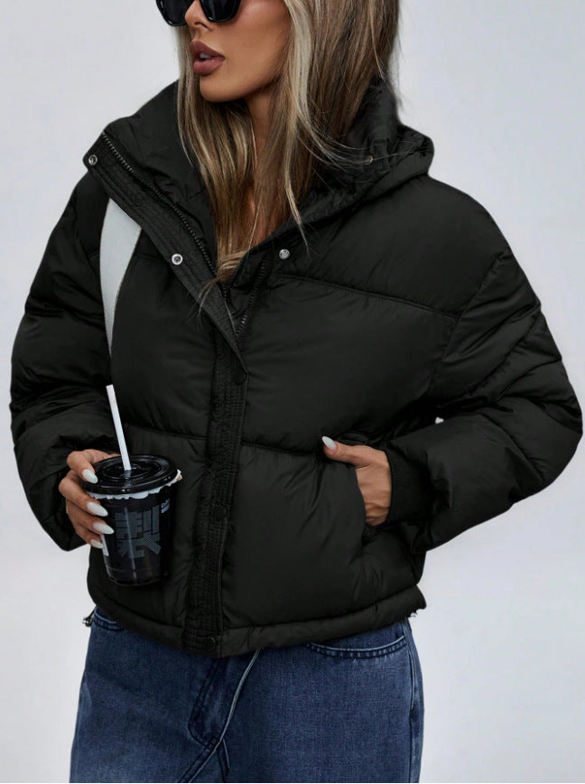 Ingeborg | Short Stand Collar Zip-Up Puffer Winter Jacket for Cold-Weather
