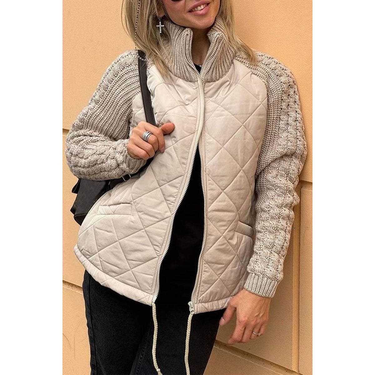Giovanna | Quilted Knit Zip-Up Jacket for Winter