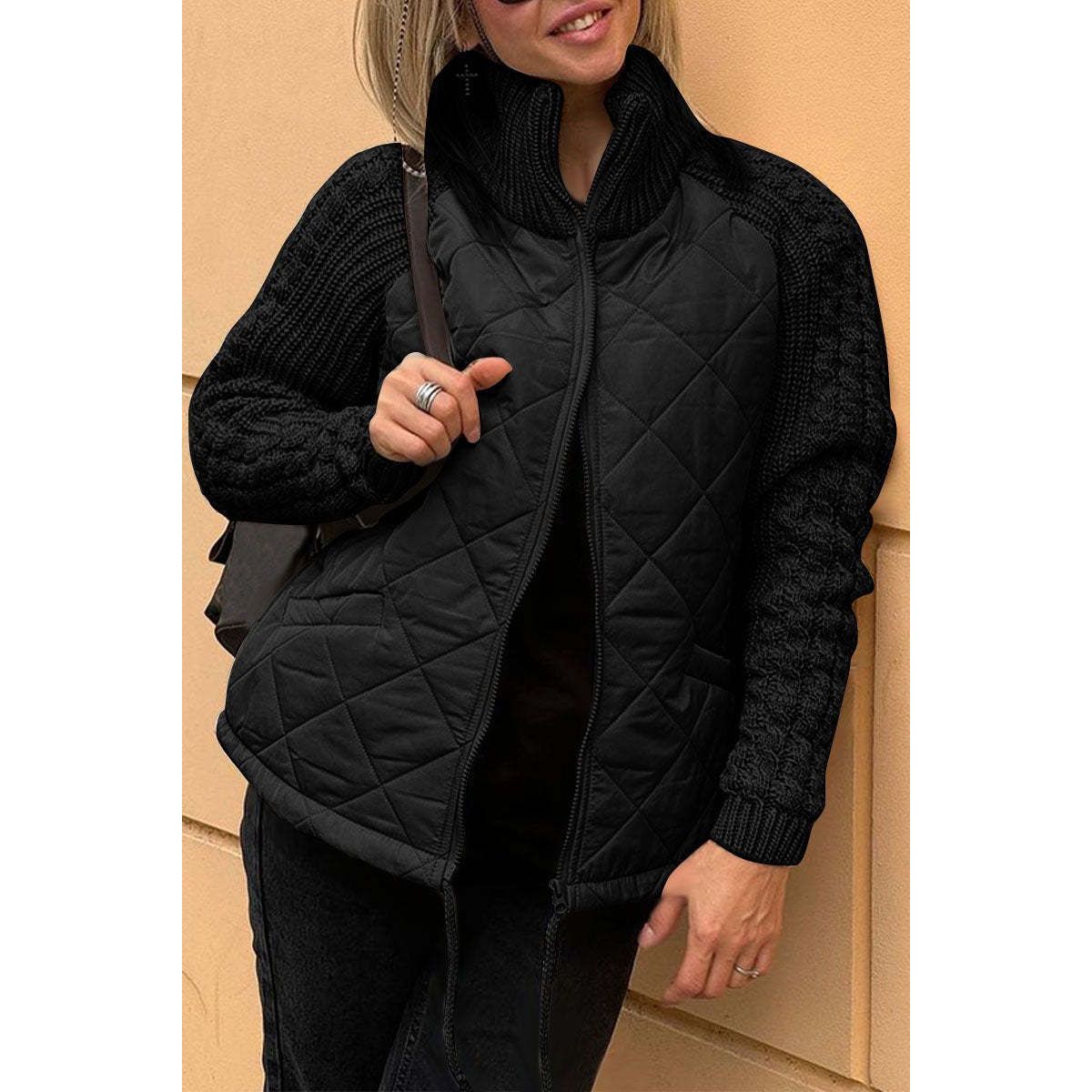 Giovanna | Quilted Knit Zip-Up Jacket for Winter