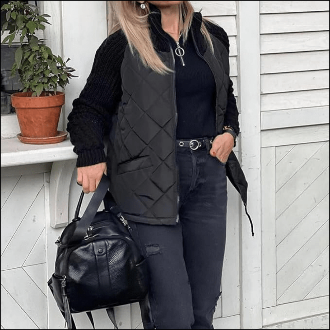 Giovanna | Quilted Knit Zip-Up Jacket for Winter