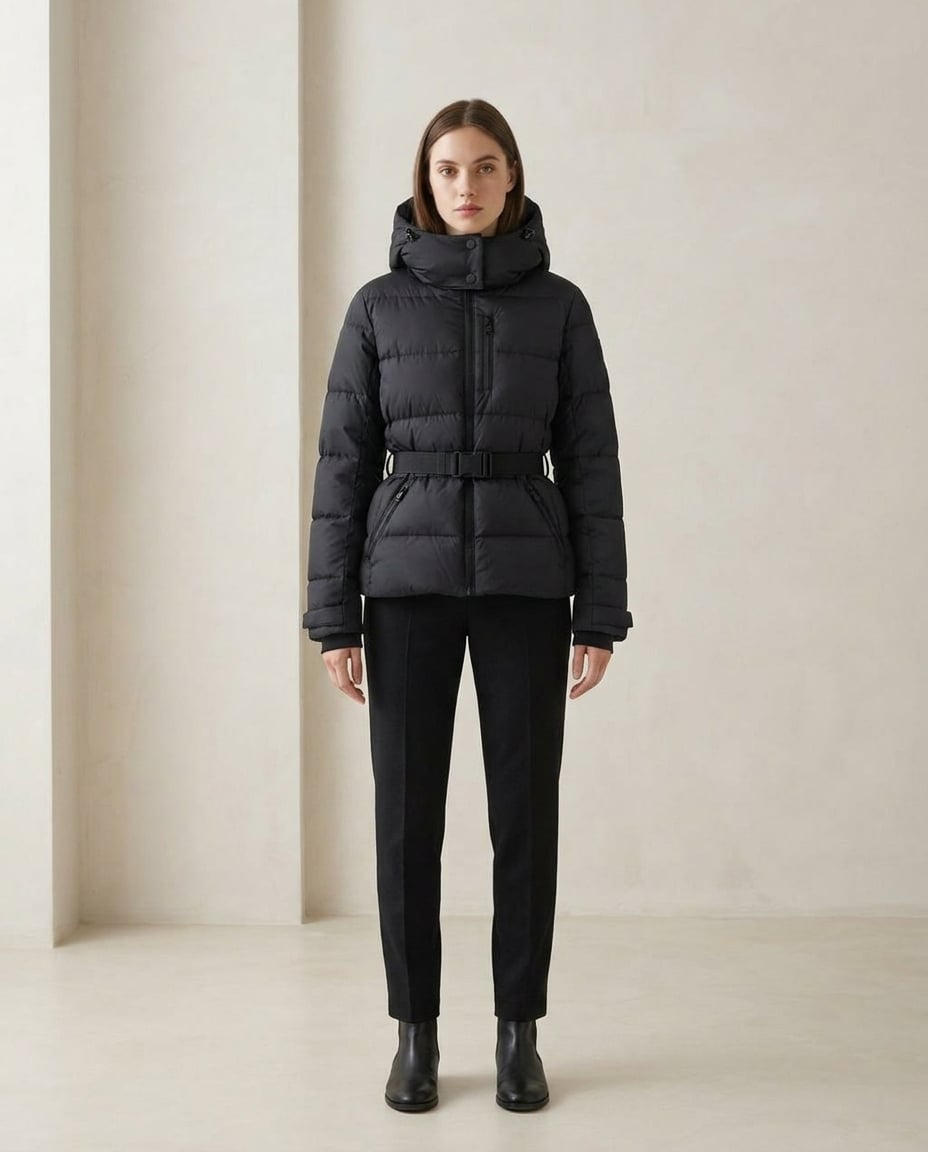 Amelia | Detachable-Belt Ribbed-Cuff Women's Quilted Jacket for Winter