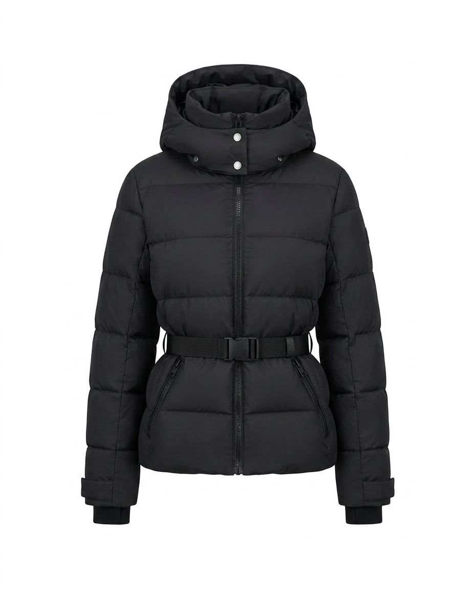 Amelia | Detachable-Belt Ribbed-Cuff Women's Quilted Jacket for Winter