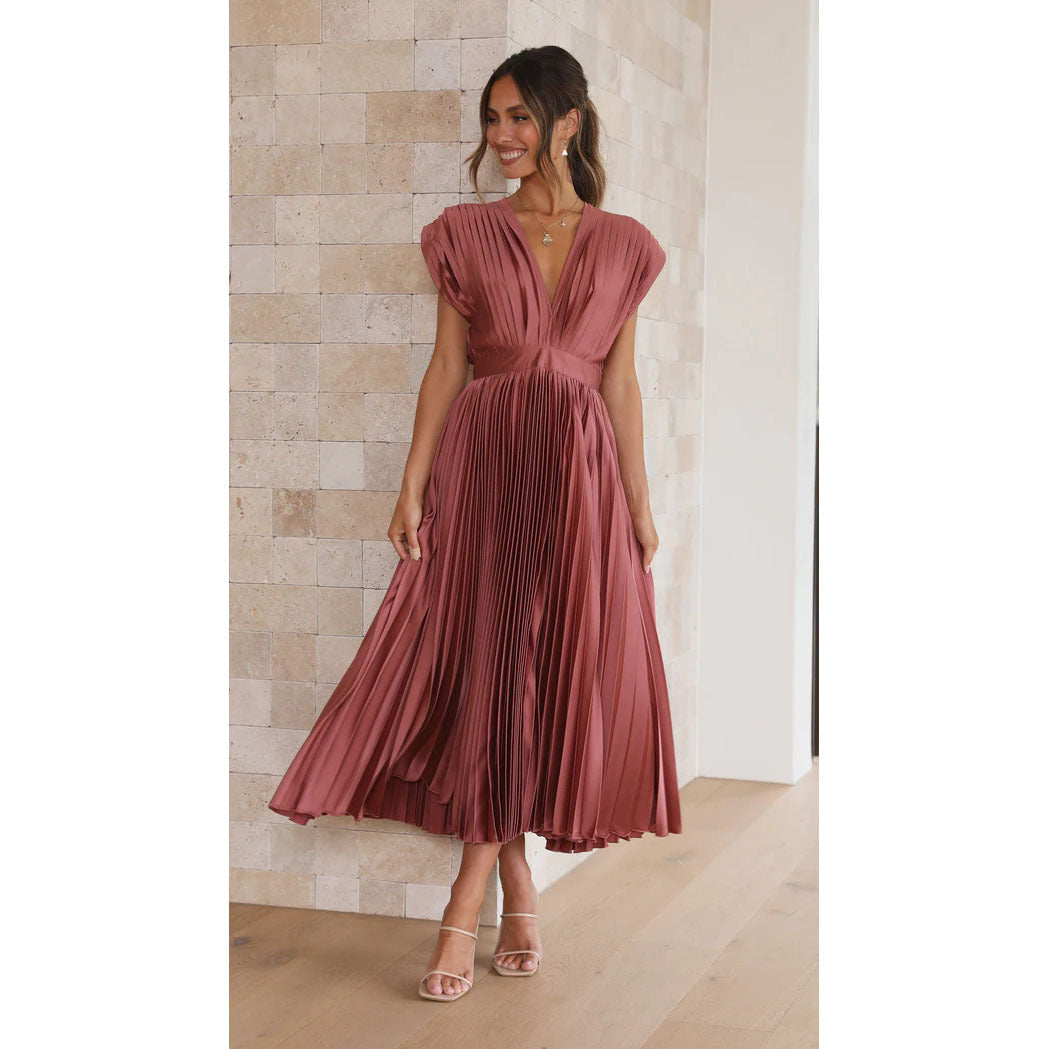 Eloise | V-Neck Pleated Women's Party Dress