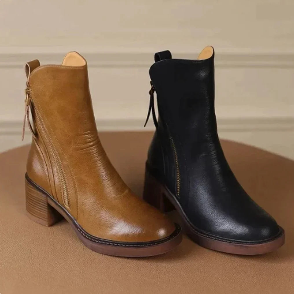 Willow | Sleek Block Heel Mid-Calf Boots
