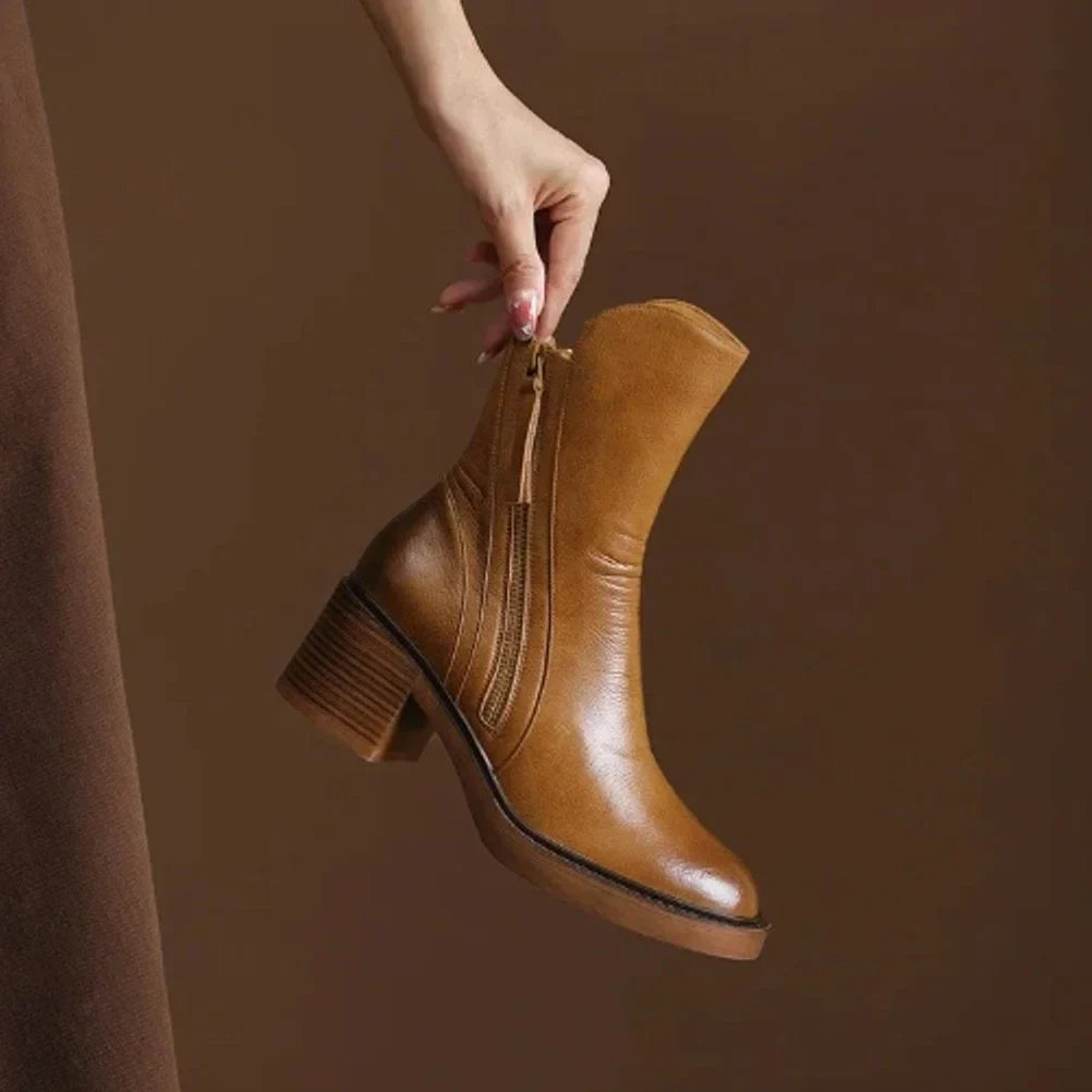 Willow | Sleek Block Heel Mid-Calf Boots