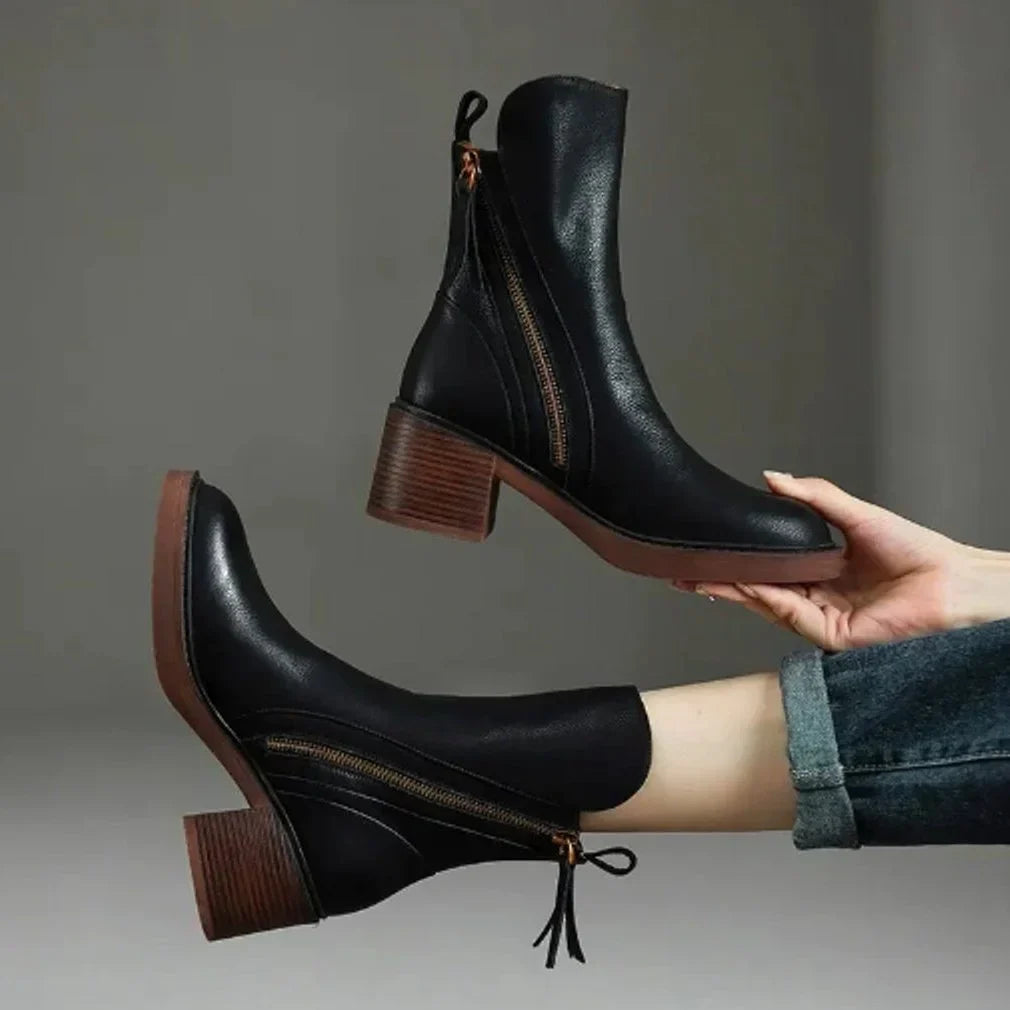 Willow | Sleek Block Heel Mid-Calf Boots