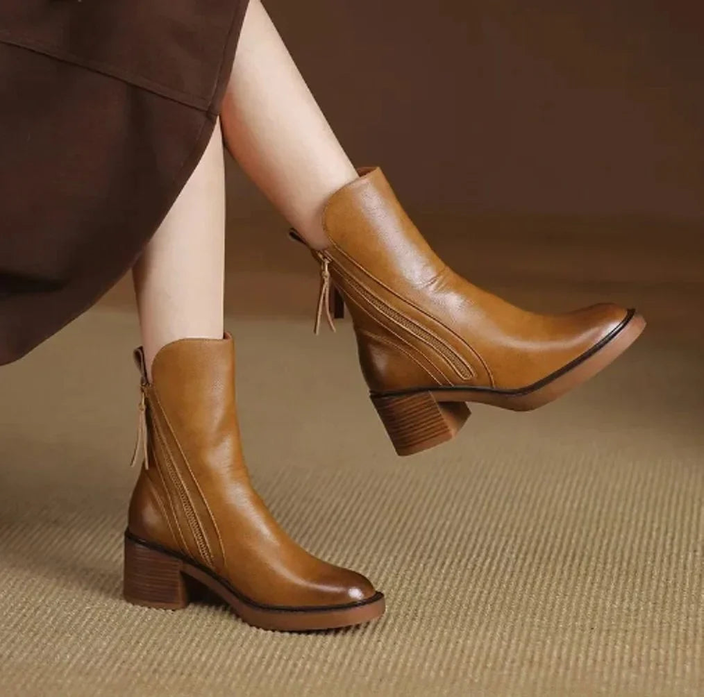 Willow | Sleek Block Heel Mid-Calf Boots