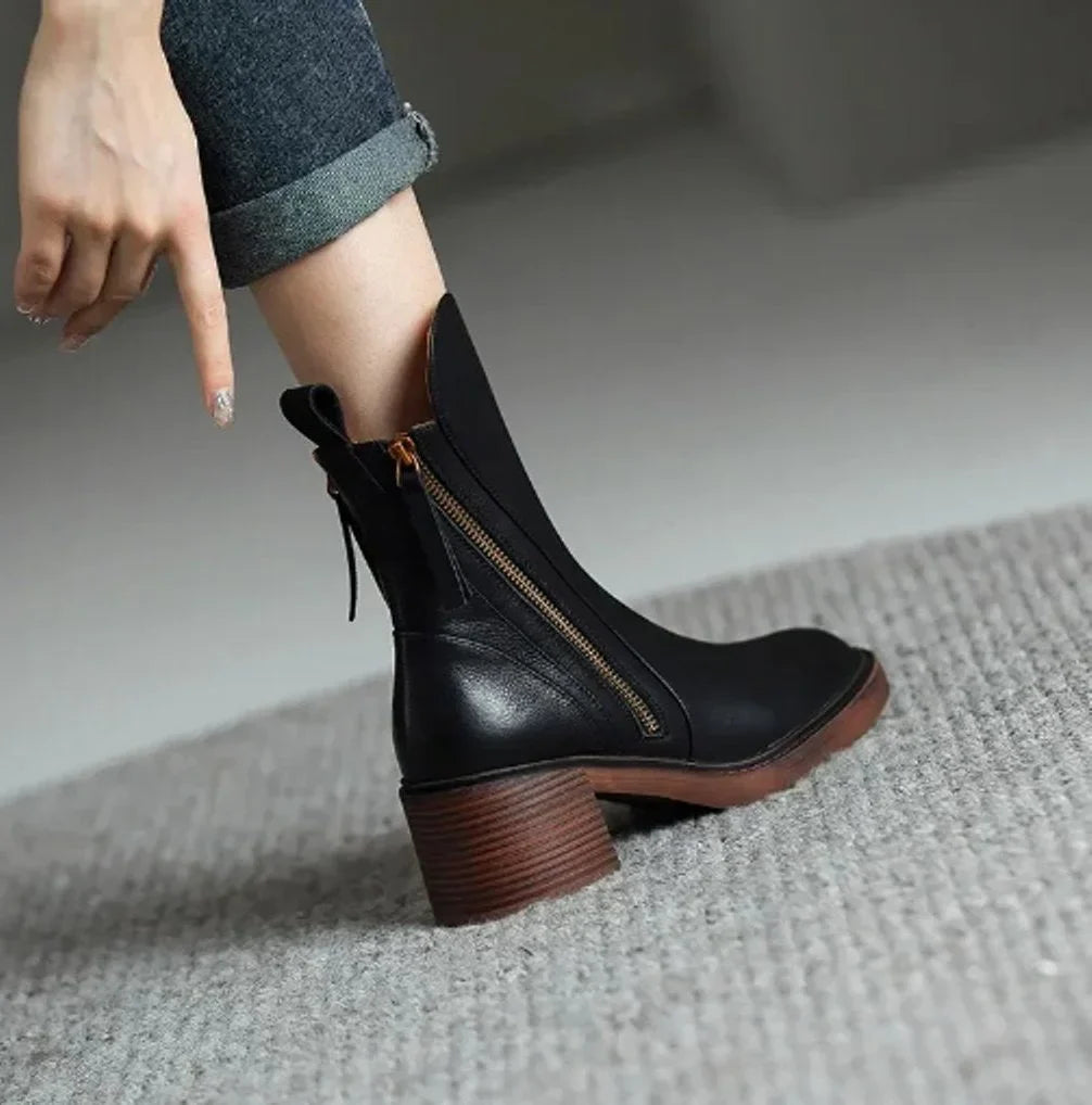 Willow | Sleek Block Heel Mid-Calf Boots