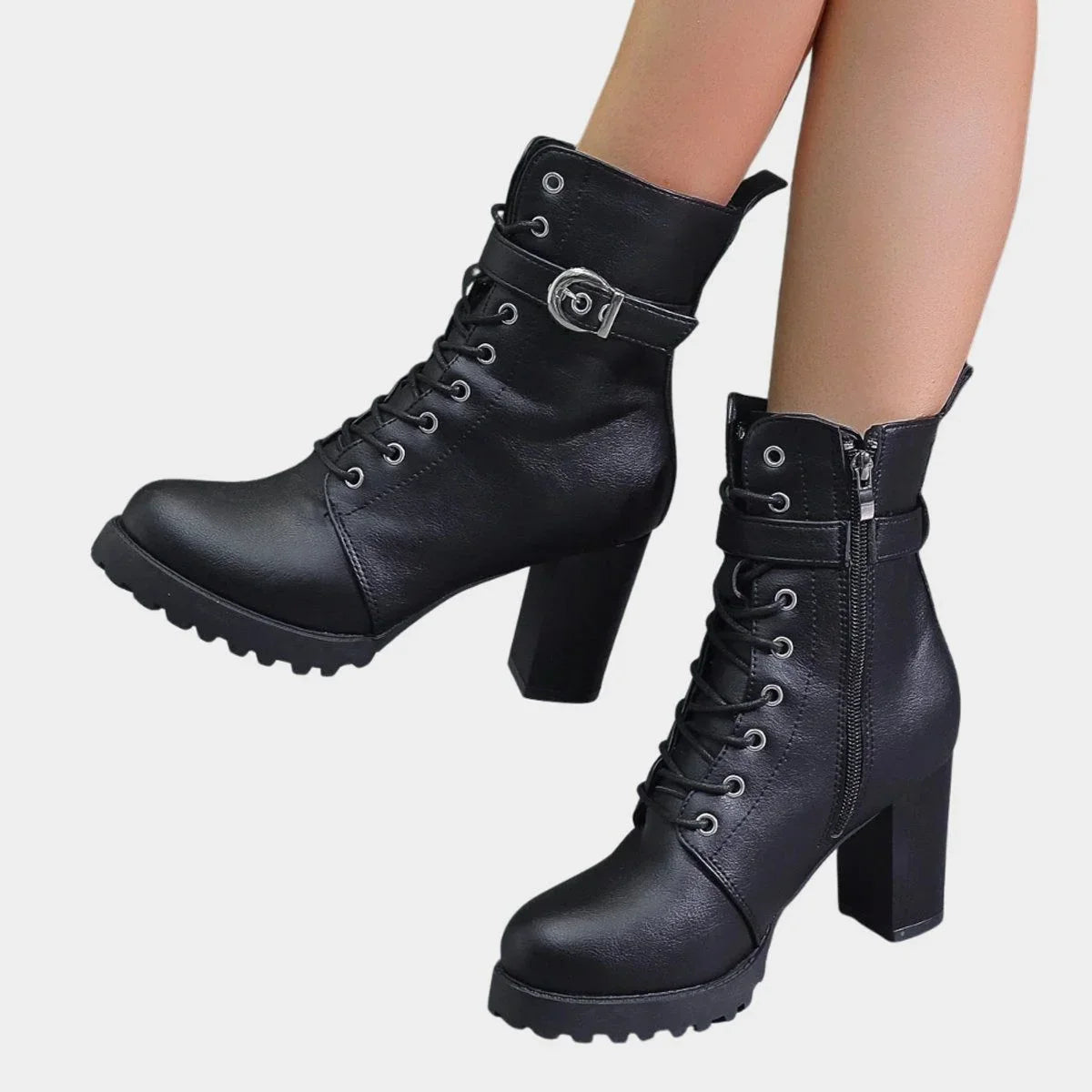 Tessa | Rugged Lace-Up Ankle Boots