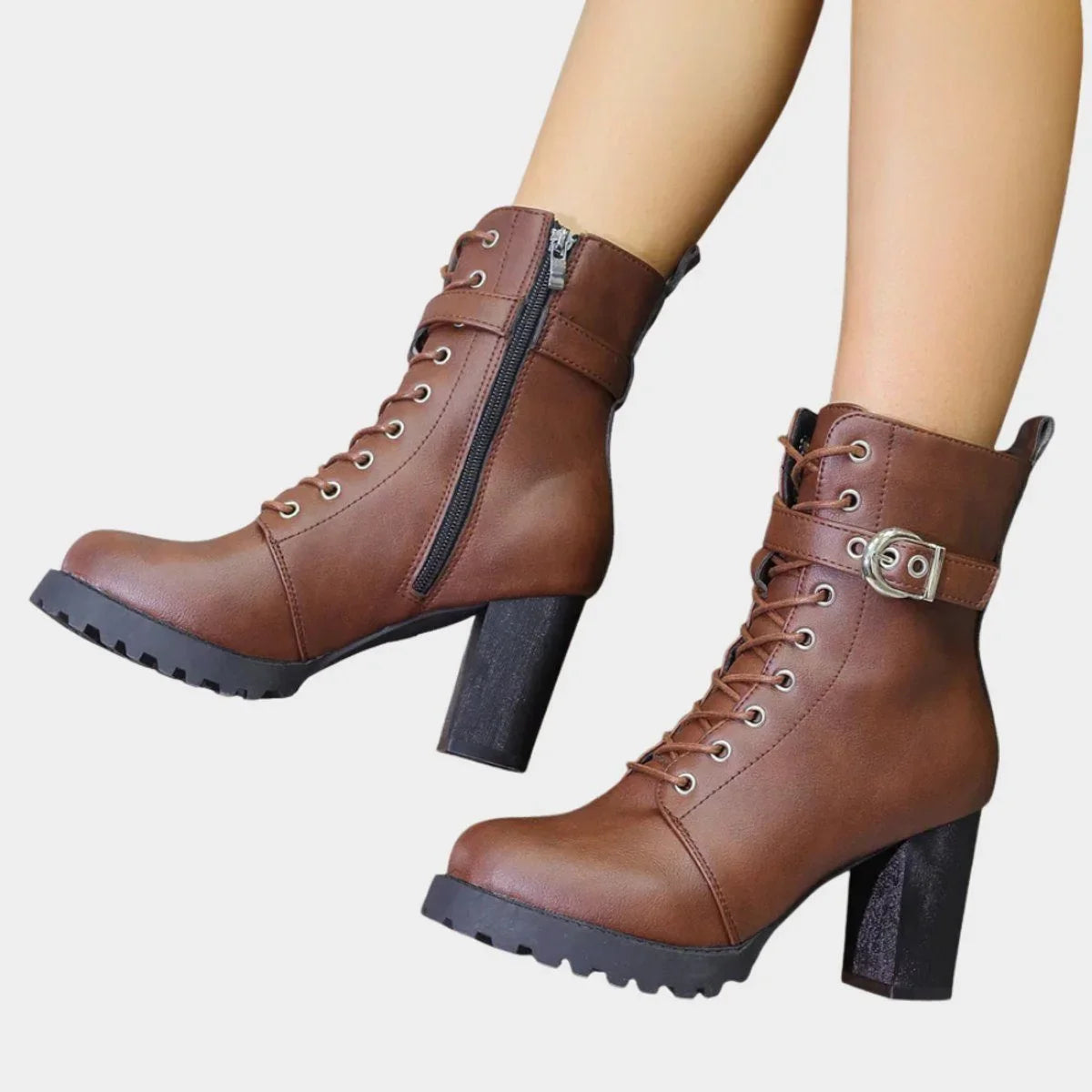 Tessa | Rugged Lace-Up Ankle Boots