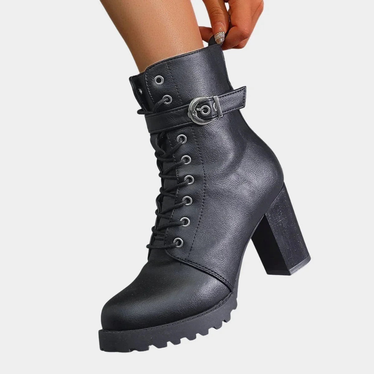 Tessa | Rugged Lace-Up Ankle Boots