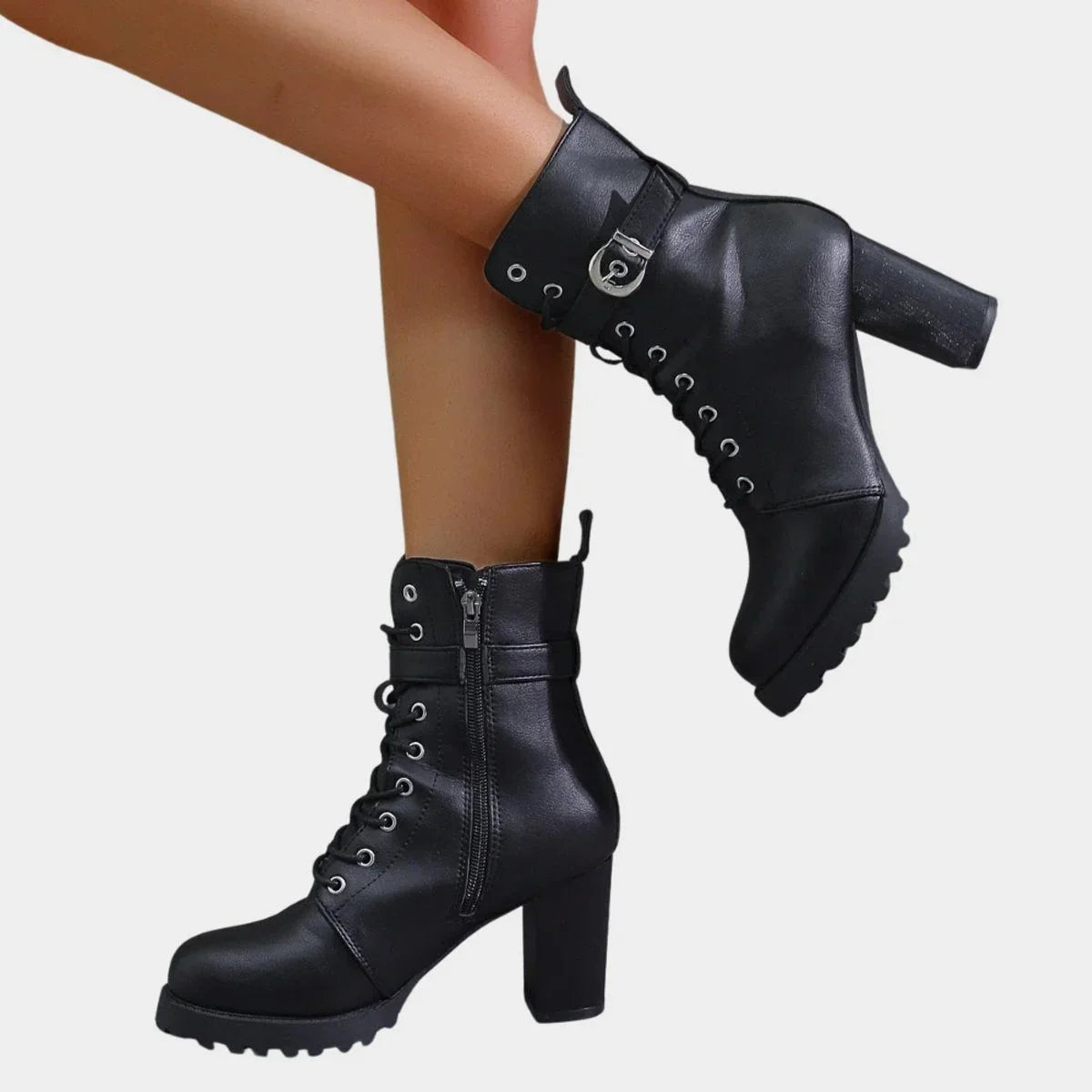 Tessa | Rugged Lace-Up Ankle Boots
