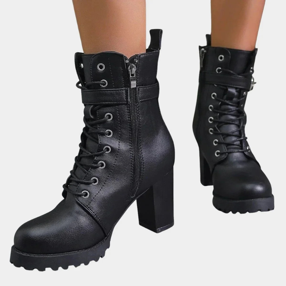 Tessa | Rugged Lace-Up Ankle Boots