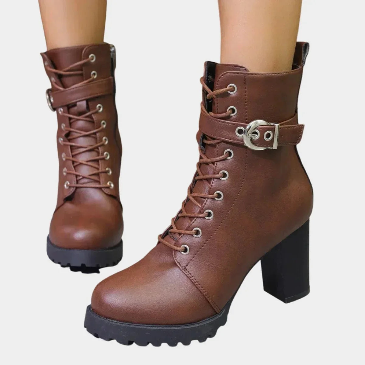 Tessa | Rugged Lace-Up Ankle Boots