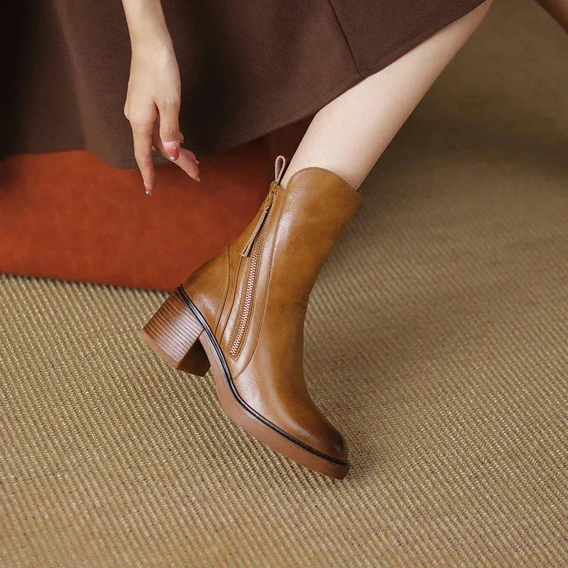 Naomi | Practical Zip-Up Ankle Boots