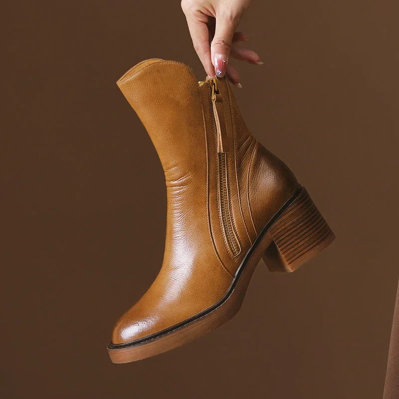 Naomi | Practical Zip-Up Ankle Boots
