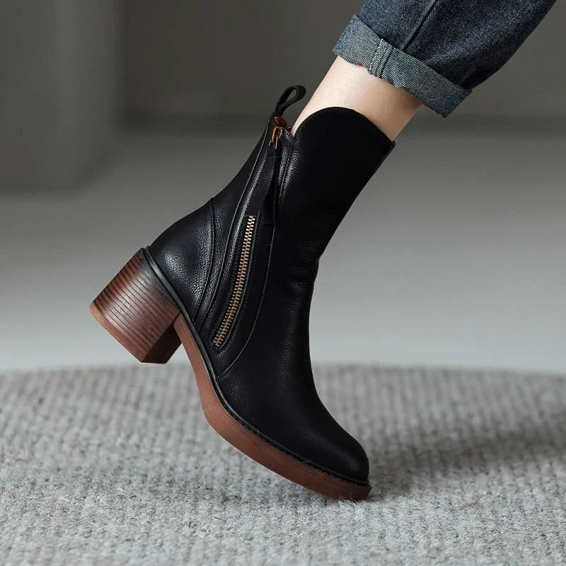 Naomi | Practical Zip-Up Ankle Boots