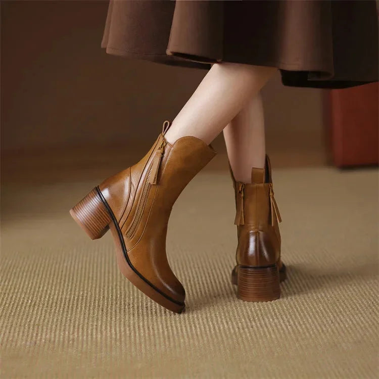 Naomi | Practical Zip-Up Ankle Boots