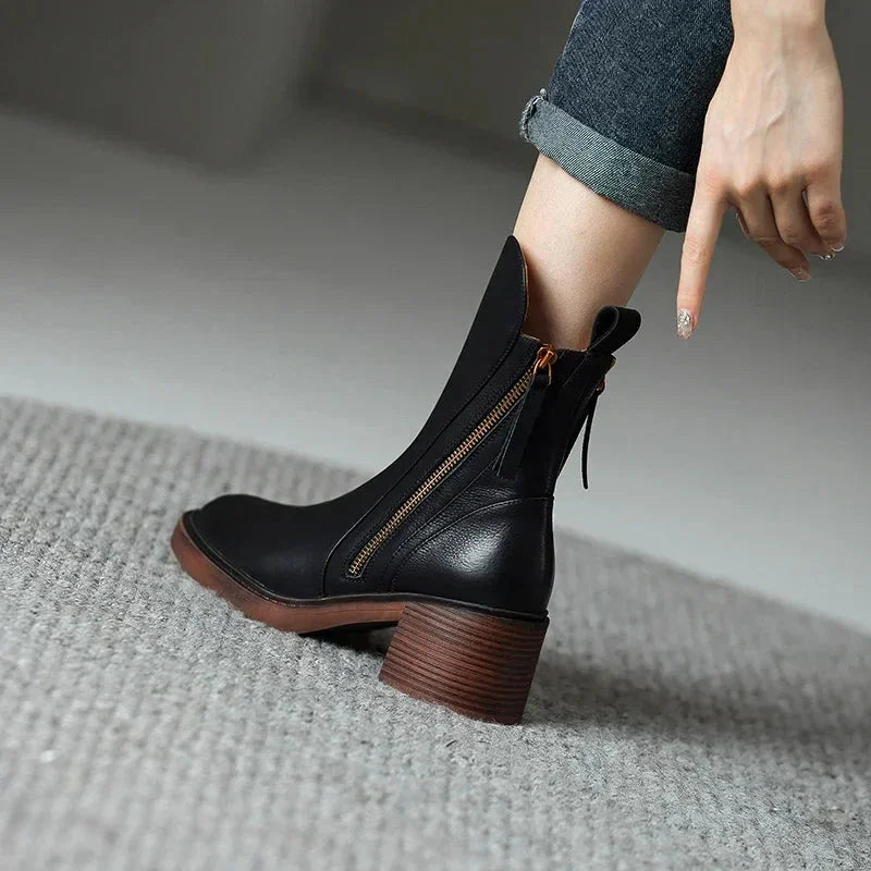 Naomi | Practical Zip-Up Ankle Boots