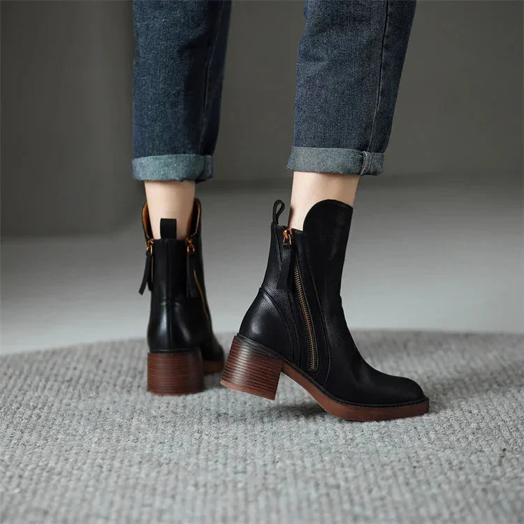 Naomi | Practical Zip-Up Ankle Boots