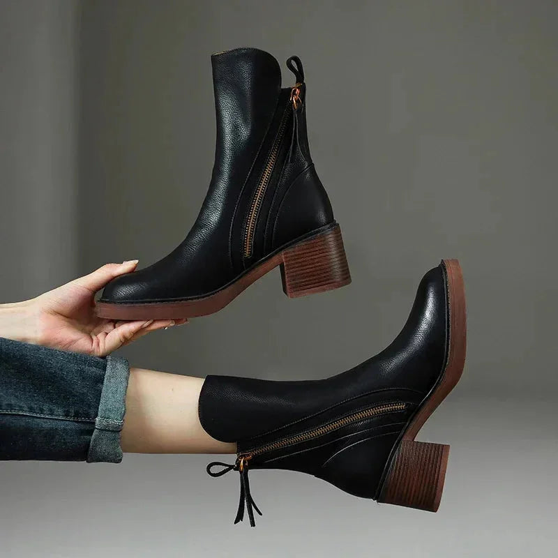 Naomi | Practical Zip-Up Ankle Boots