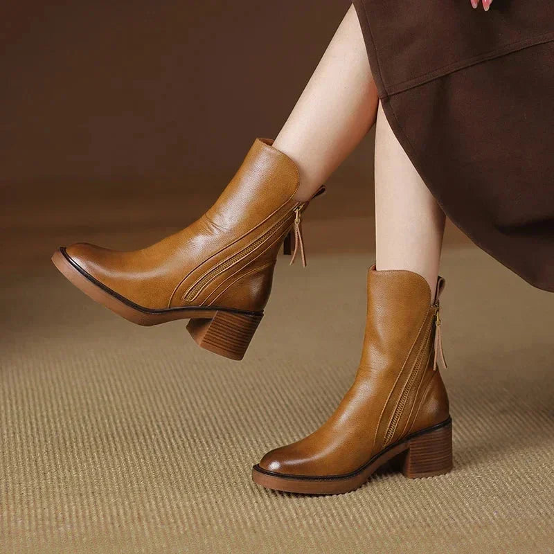 Naomi | Practical Zip-Up Ankle Boots