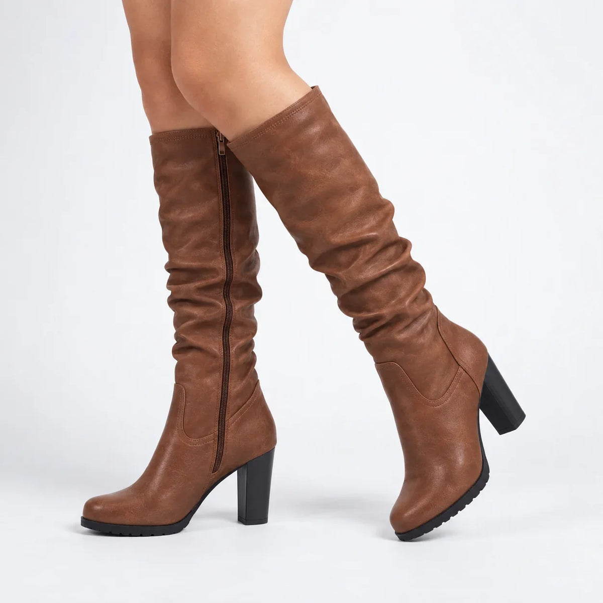 Briar | Gathered-Shaft Chunky Women Knee High Boots for Winter