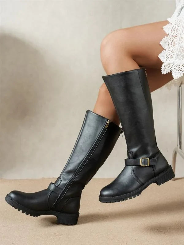 Clio | Chunky Lug-Sole Women Knee High Boots for Winter