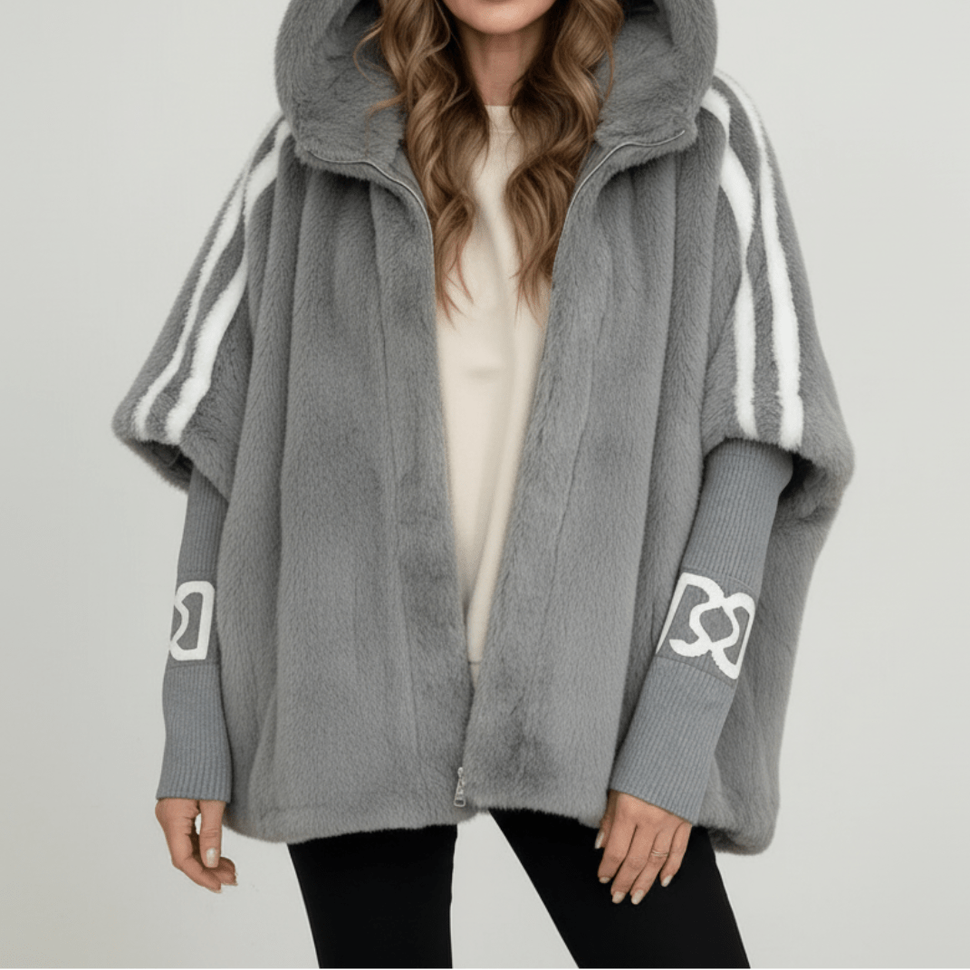 Roxanne | Oversized Hooded Faux Fur Zip-Up Winter Jacket for Cold-Weather