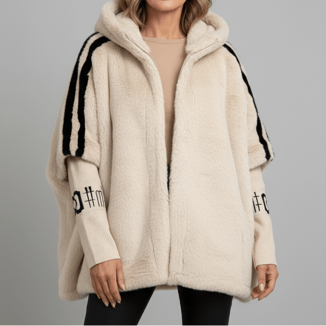 Roxanne | Oversized Hooded Faux Fur Zip-Up Winter Jacket for Cold-Weather