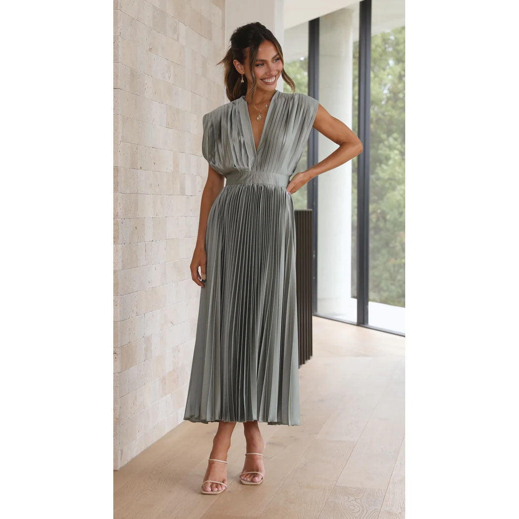 Eloise | V-Neck Pleated Women's Party Dress