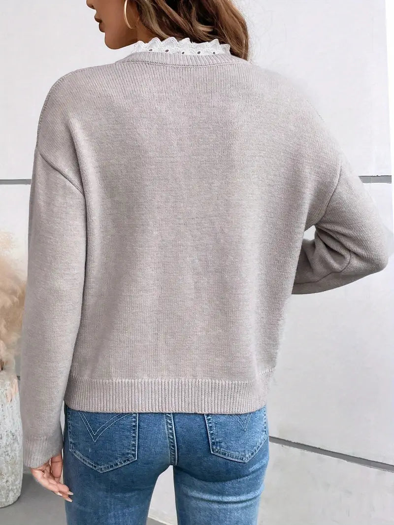 Jorunn | Elegant Lace Detail Women's Sweater