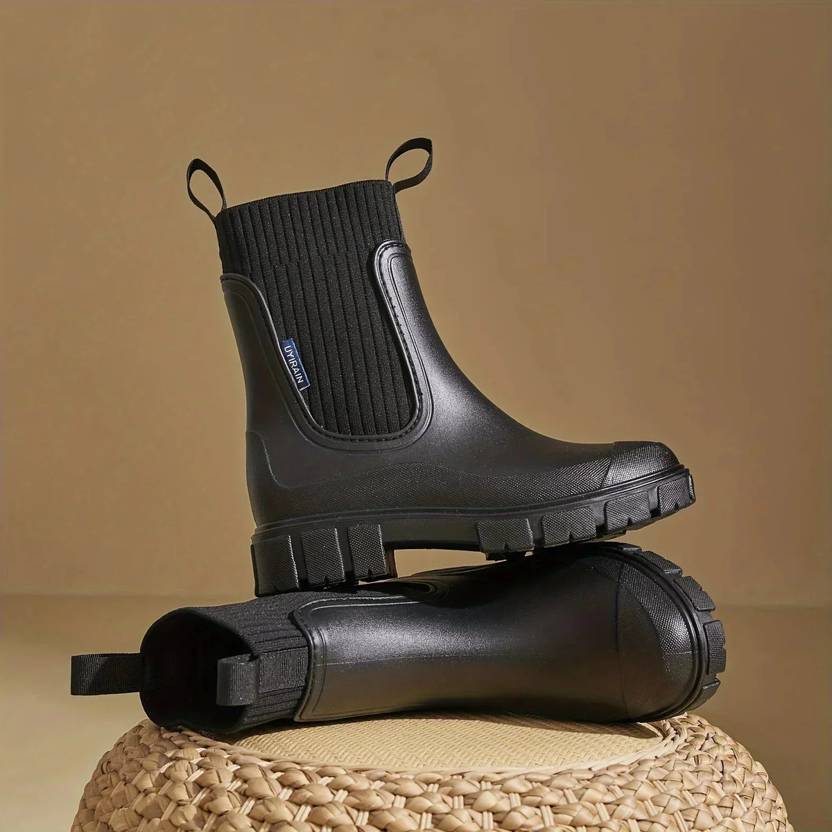 Skye | Cosy Ribbed Cuff Ankle Boots