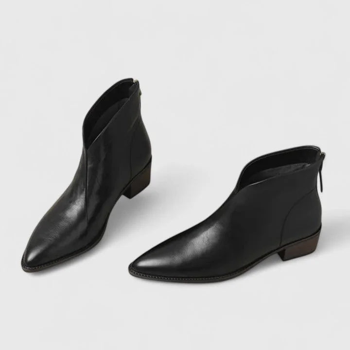 Hazel | Elegant V-Cut Side Ankle Boots