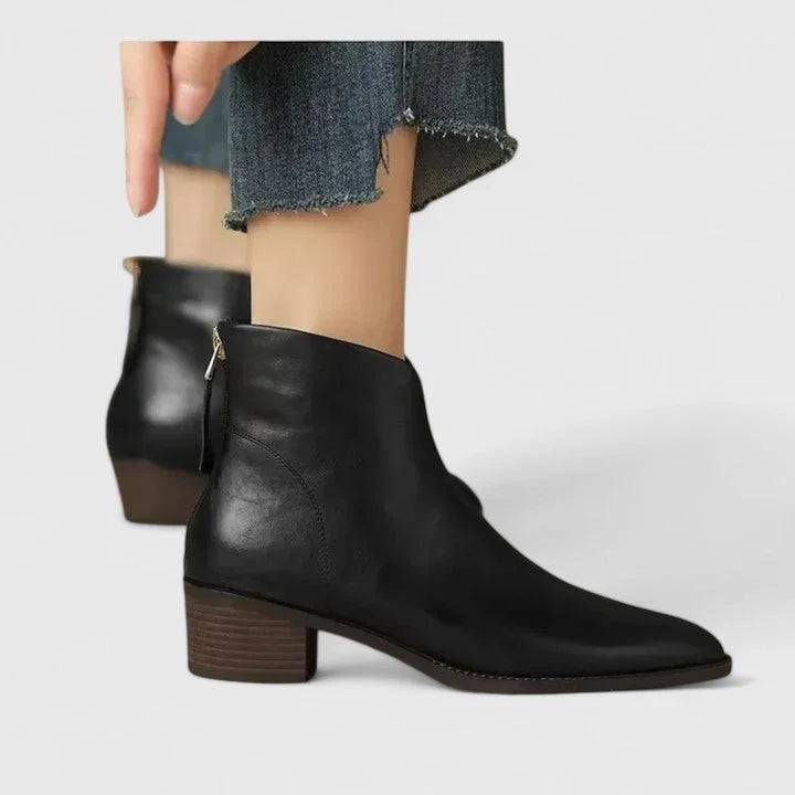 Lola | Refined V-Cut Topline Ankle Boots