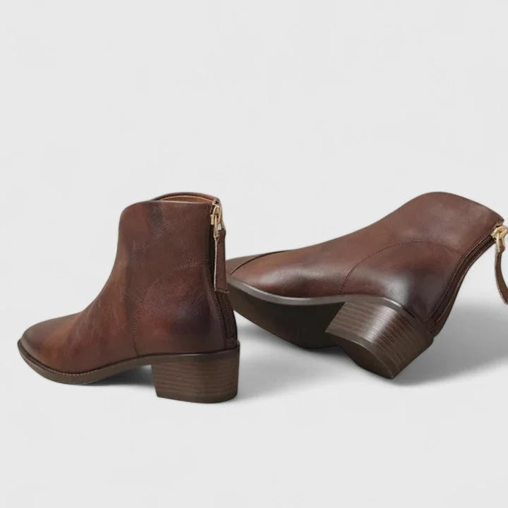 Hazel | Elegant V-Cut Side Ankle Boots