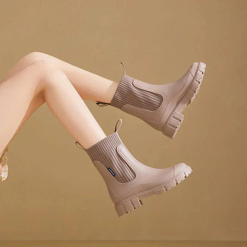 Skye | Cosy Ribbed Cuff Ankle Boots