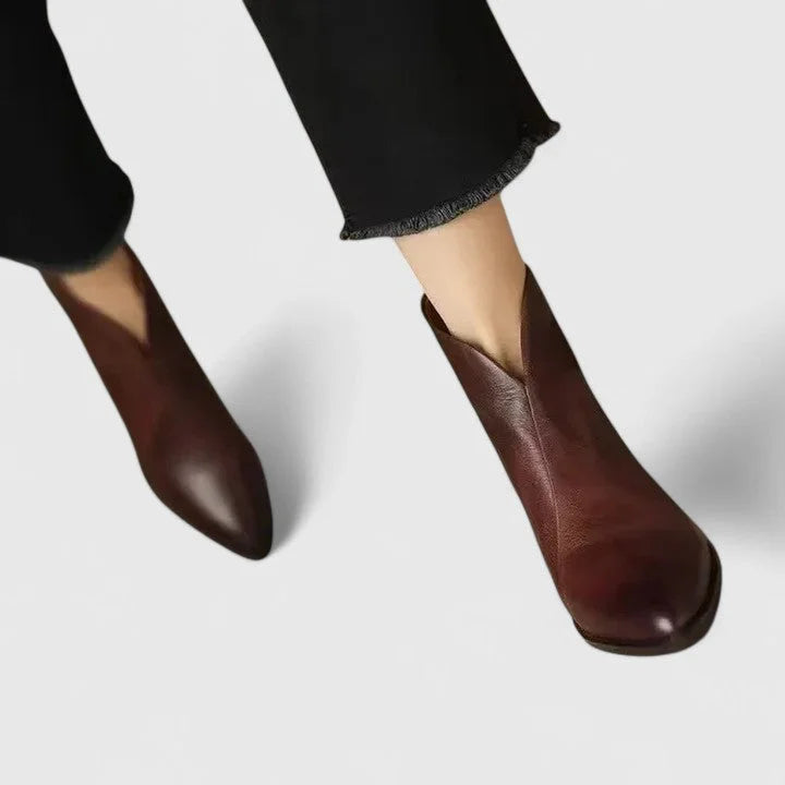 Lola | Refined V-Cut Topline Ankle Boots