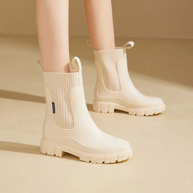 Skye | Cosy Ribbed Cuff Ankle Boots