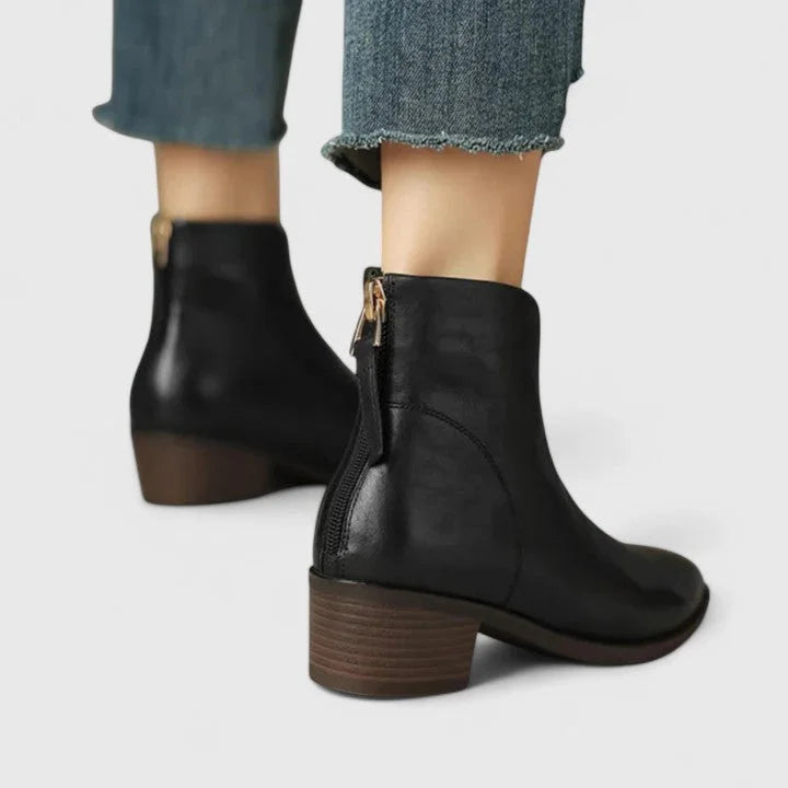Hazel | Elegant V-Cut Side Ankle Boots