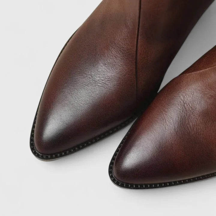 Hazel | Elegant V-Cut Side Ankle Boots