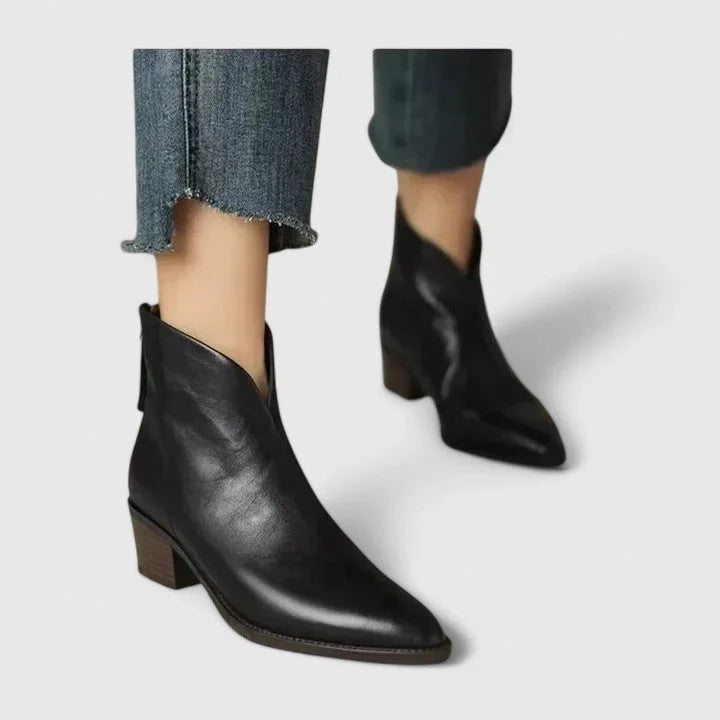 Lola | Refined V-Cut Topline Ankle Boots
