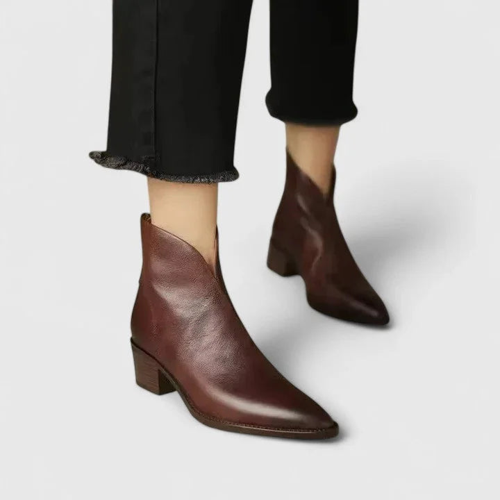 Lola | Refined V-Cut Topline Ankle Boots