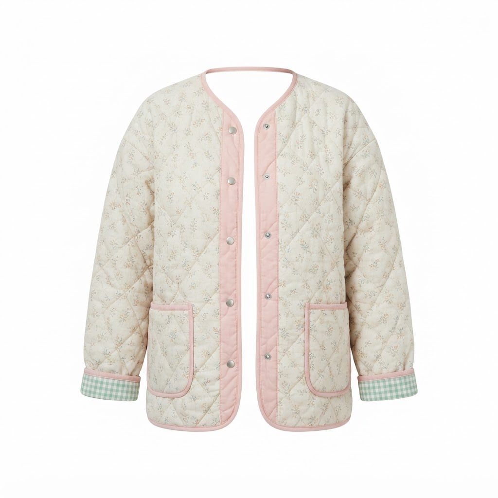 Ella | Floral Gingham-Lined Women's Quilted Jacket for Winter