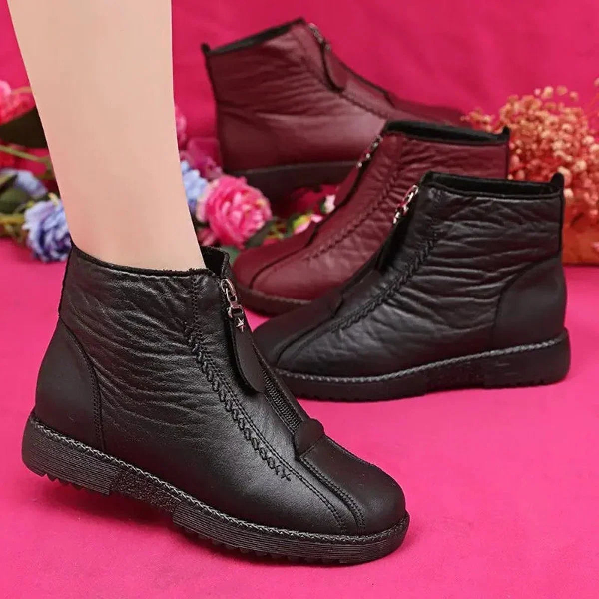 Ursula | Warm Zip-Up Ankle Boots